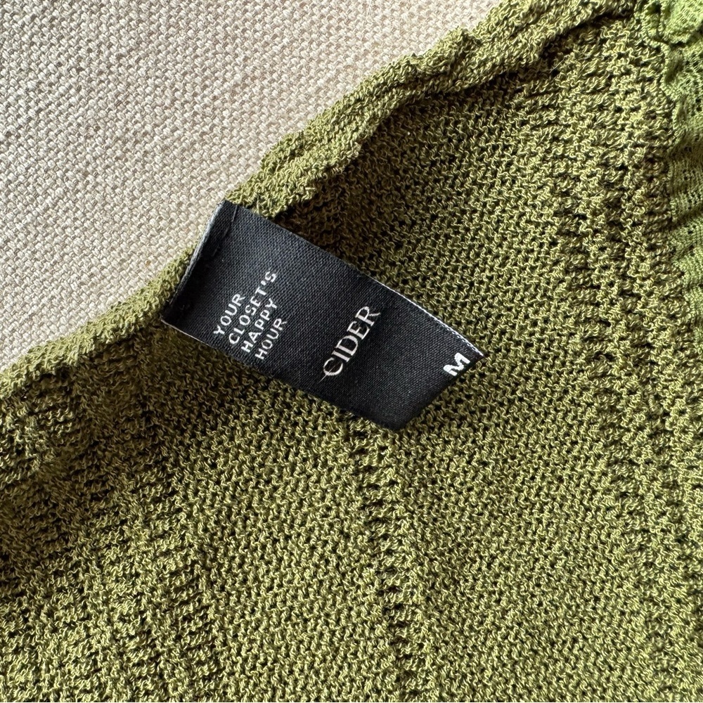 Cider Knit Lace Trim U-Neckline Midi in Matcha Green - Picture 11 of 11